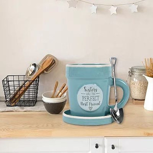 lot 1708 image: New View Sister Planter Mug & Spoon 2-piece Set