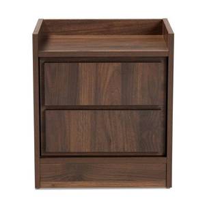 lot 1722 image: 2 Drawers Hale Wood Nightstand WalnutBrown - Baxton Studio