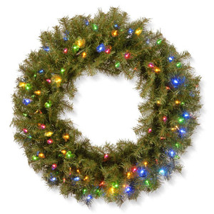 lot 1730 image: National Tree Company Pre-Lit Christmas Wreath