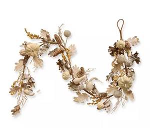 lot 1733 image: National Tree Company Pumpkin and Pinecone Garland by National Tree Company