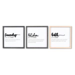lot 1737 image: New View Gifts & Accessories Laundry Kitchen Bath Wall Art 3-piece Set, Multicolor