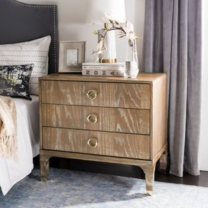 lot 1742 image: Safavieh Lorna 3-Drawer Contemporary Night Stand