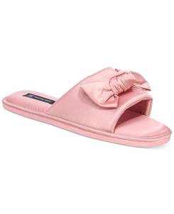 lot 1763 image: Inc International Concepts Womens Satin-Bow Slide Slippers, Created for Macys
