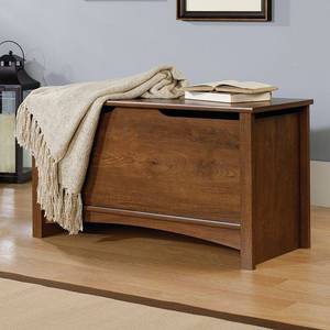 lot 1798 image: Sauder Shoal Creek Wood Storage Chest Oiled Oak Finish