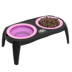 lot 1806 image: Petmaker 80-PET6096 Elevated Pet Bowls with Non Slip Stand for Dogs and Cats Pink