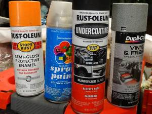 lot 17474 image: 4 almost full cans of paint