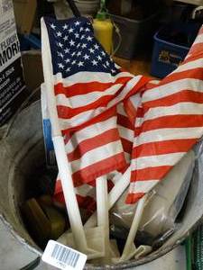 lot 17532 image: Clip on American Flag and Lot of Old Balls & Misc