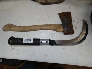 lot 17589 image: Axe from Sweden and Odd Curved Blade Tool