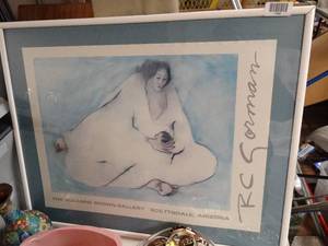 lot 17606 image: Large R. C. Gorman Framed Wall Art
