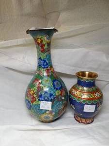 lot 17615 image: 2 Asian Metal Vessels - Decor