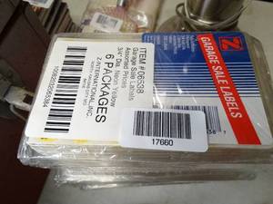 lot 17660 image: 3 x 6 Packages of Garage Sale Labels