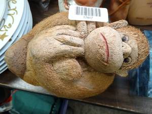 lot 17807 image: Hand Carved Coconut Art