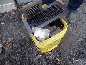 lot 1197 image: Bucket of Metal Vent Coverers
