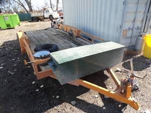 lot 3 image: 16 ft tandem axle Car Hauler Trailer utility trailer w Tool Storage Box - See Photos