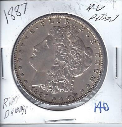 lot 1939 image: 1887 Morgan Dollar