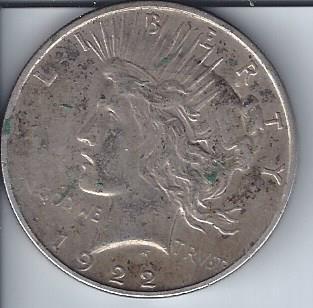 lot 1952 image: 1922 Peace Dollar Rough
