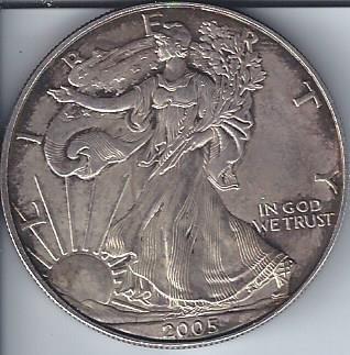 lot 1954 image: 2005 American Silver Eagle