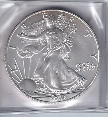 lot 1958 image: 2004 American Silver Eagle