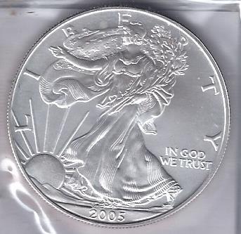 lot 1959 image: 2005 American Silver Eagle