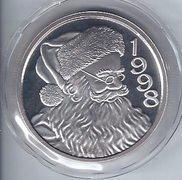lot 1972 image: 1998 Santa Silver Round