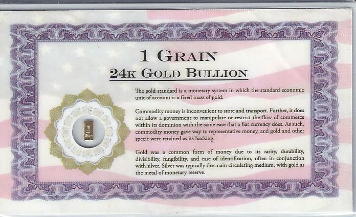 lot 1981 image: 1 Grain 24k Bullion