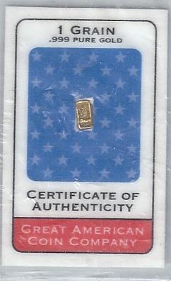 lot 1982 image: 1 Grain of .999 pure gold