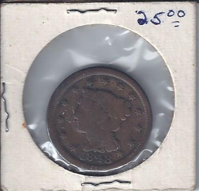 lot 1983 image: 1843 liberty large cent