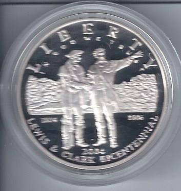 lot 1984 image: 2004 Lewis and Clark Bicentennial Silver Dollar