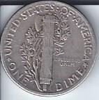 lot 1323 image: 1942 Silver Mercury Dime
