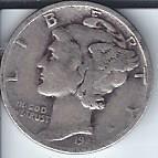 lot 1327 image: 1941 Silver Mercury Dime