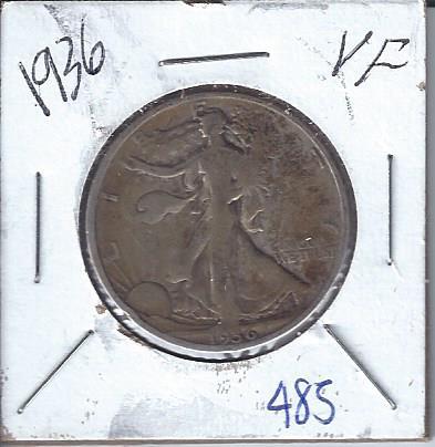 lot 1985 image: 1936 walking liberty half dollar