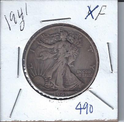 lot 1986 image: 1941d walking liberty half dollar