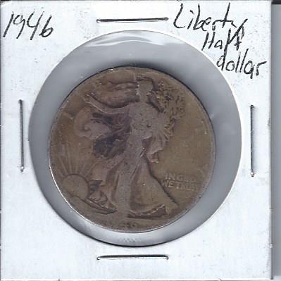 lot 1991 image: 1946 Walking Liberty Half Silver Dollar