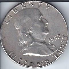 lot 1995 image: 1952 Benjamin Franklin Silver Half Dollar