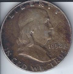 lot 1996 image: 1952 Benjamin Franklin Silver Half Dollar