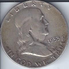 lot 1998 image: 1953 Benjamin Franklin Silver Half Dollar