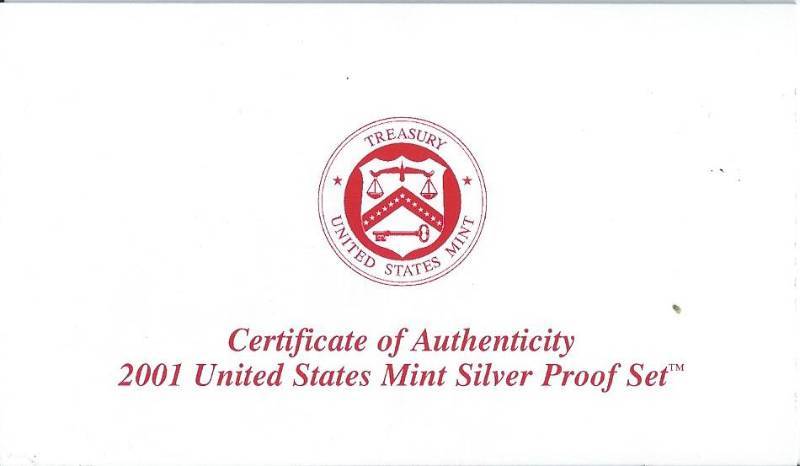 lot 1331 image: 2001 Silver Proof Set