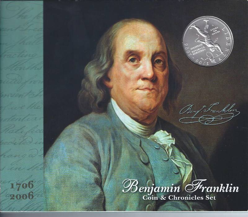 lot 1340 image: Ben Franklin Chronicles and Coin Set