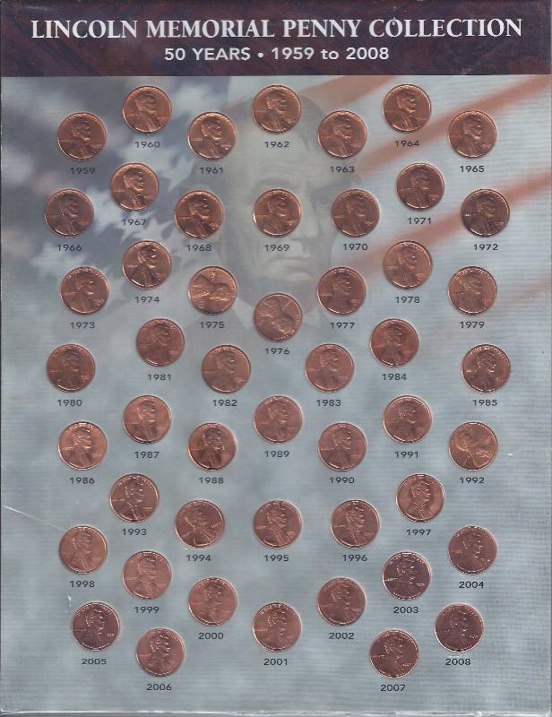 lot 1351 image: 50 Years of Abraham Lincoln pennies