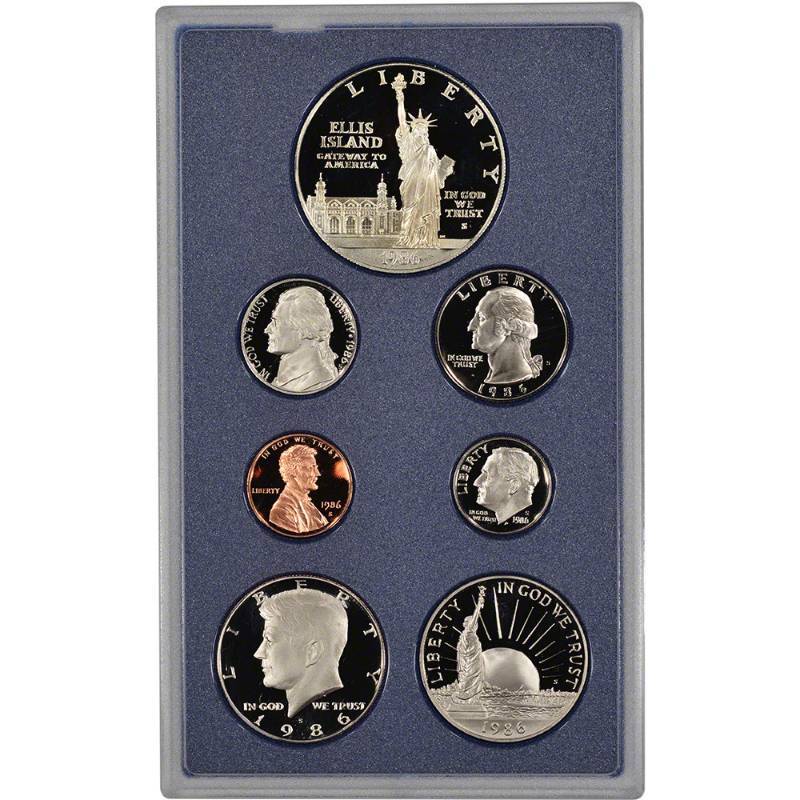 lot 1354 image: 1986 Prestige set Silver Dollar