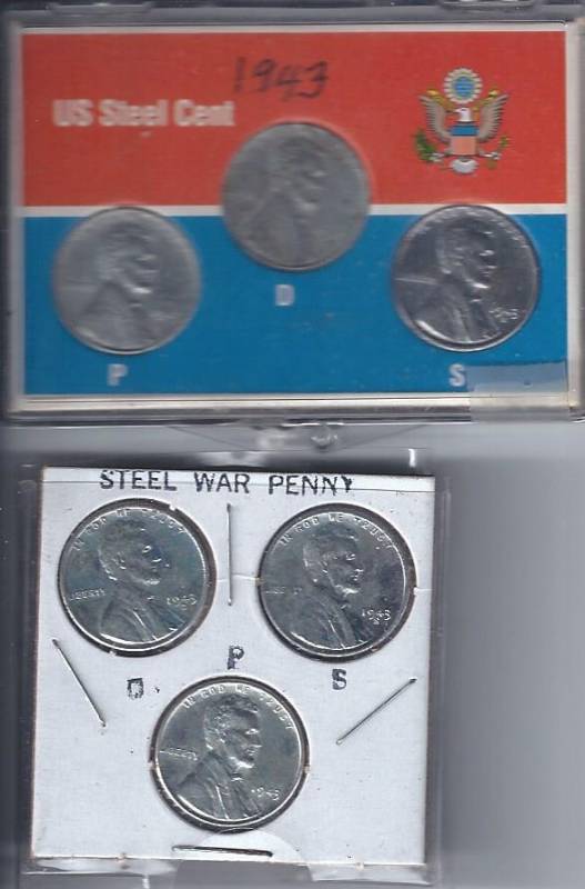 lot 1362 image: 6 Steel War Pennies
