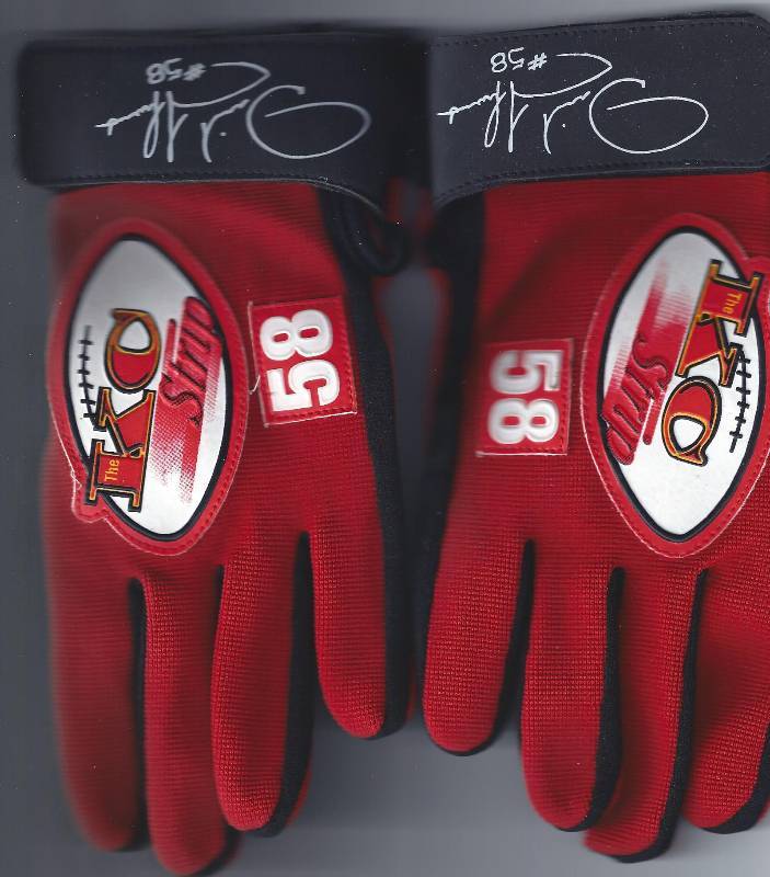 lot 1378 image: Derrick Thomas Gloves