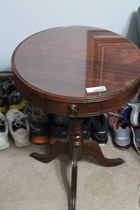 lot 1426 image: Old Table With Lion Head Pull