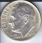 lot 1435 image: 1964 Silver Roosevelt Dime
