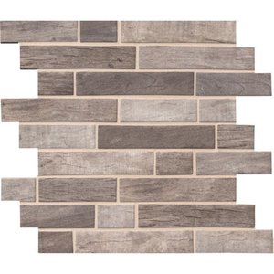 lot 7921 image: Driftwood Interlocking 12 in. x 12 in. x 6 mm Glass Mesh-Mounted Mosaic Tile (14.55 sq. ft.  case)