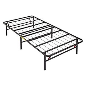 lot 1531 image: Amazon Basics Foldable Metal Platform Bed Frame with Tool Free Setup, 14 Inches High, Twin, Black (B073WR319C)