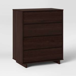 lot 7857 image: Modern 4 Drawer Dresser Espresso - Room Essentials
