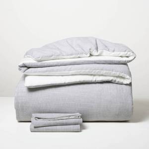 lot 7897 image: 3pc King Microstripe Comforter & Sham Set Railroad Gray - Hearth & Hand with Magnolia