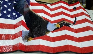 lot 5133 image: American Flag Eagle Vehicle Sun Shade