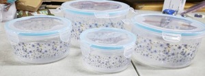 lot 5138 image: Set of 5 Different Sized Tupperware Containers with Snap On Lid